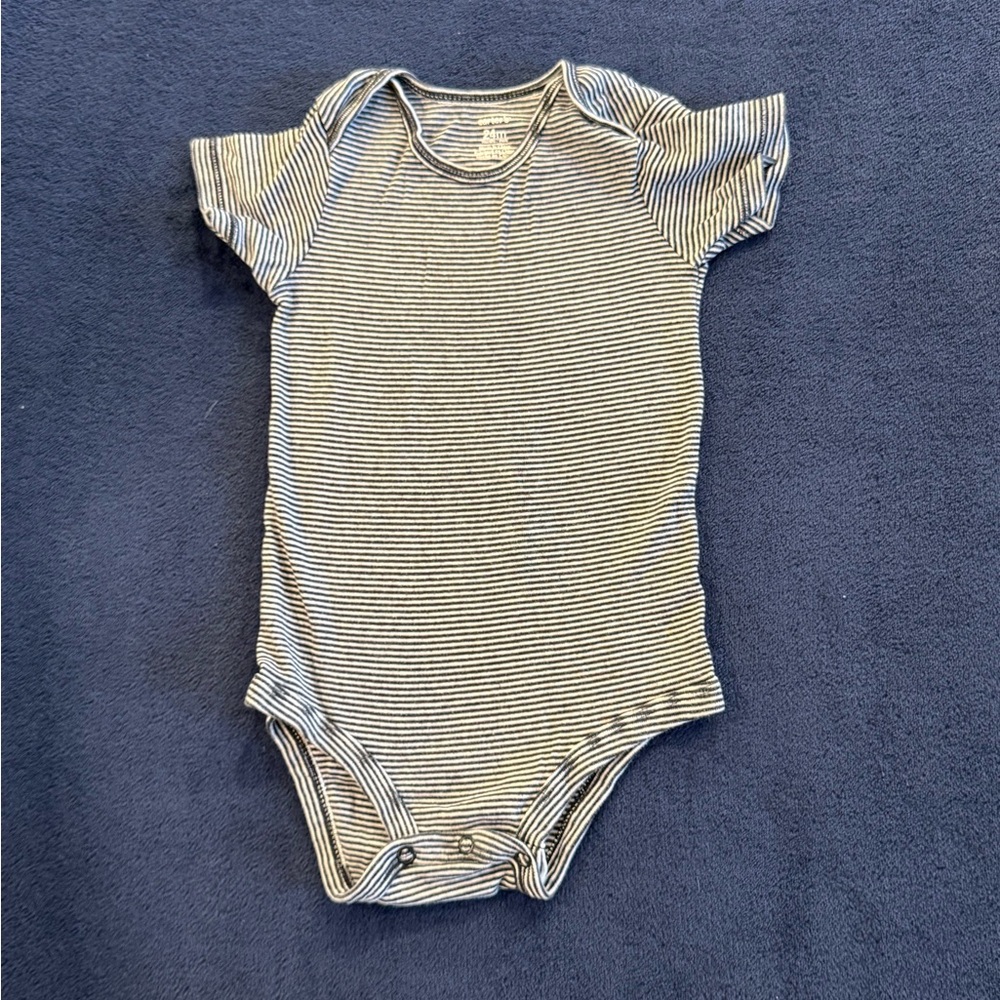 Carter's Blue and White Striped Bodysuit